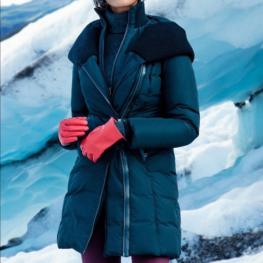 Mackage Brigid Cable Knit Collar Down Puffer Coat Medium